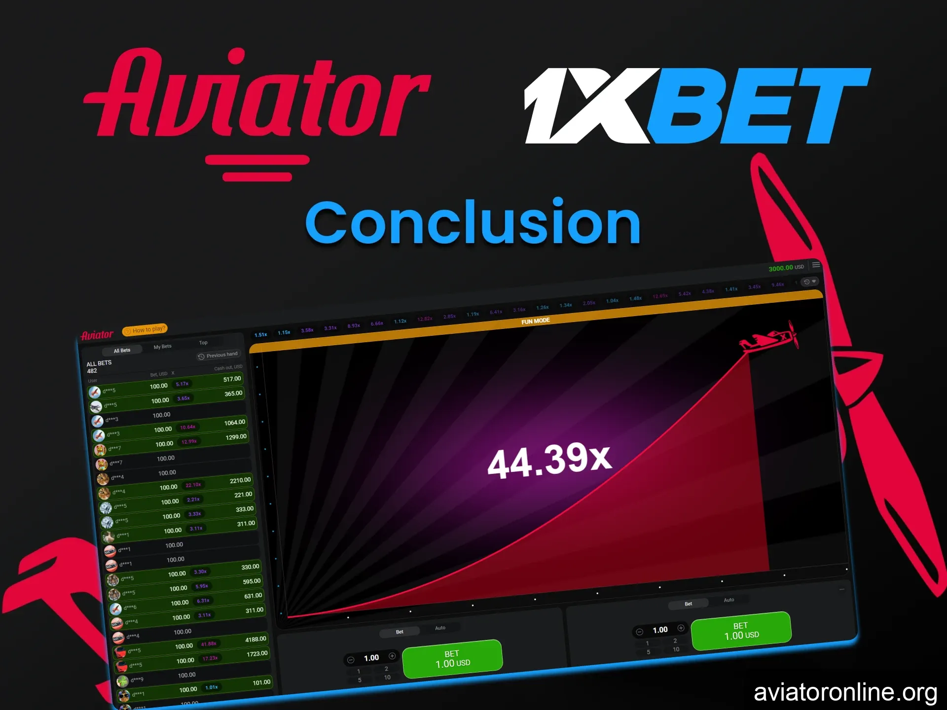 1xbet is the perfect platform to play Aviator.