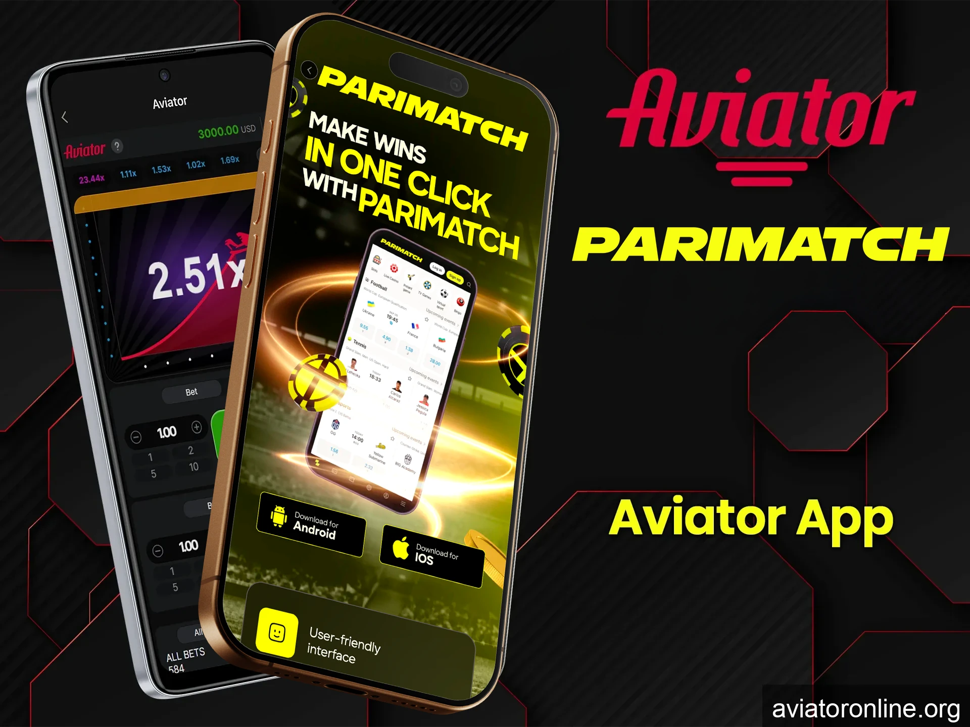 Download the Parimatch app and bet in the Aviator game anytime.