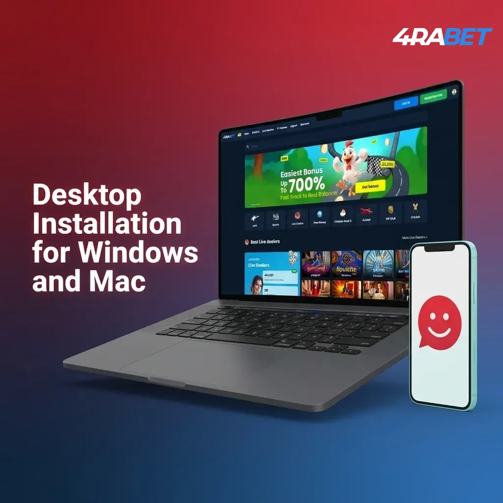 Desktop installation guide for the online casino application on Windows and Mac computers.